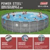 Coleman Round Power Durable Steel Frame Swim  22' x 52" Above Ground Outdoor Swimming Pool Set with Filter Pump and Pool Ladder, Gray - 3 of 4