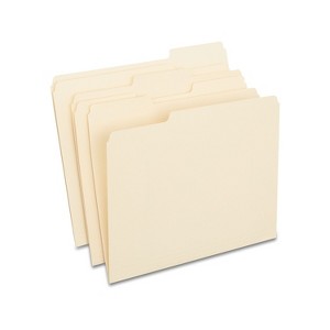 Staples 100% Recycled Manila File Folders Letter 3-Tab 100/Box (246850) TR246850-CC - 1 of 4