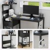 LIVAREEmlen Computer Desk with Power Outlet & Storage Shelves, Study Writing Table with USB Ports Charging Station - 2 of 4