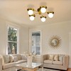 PAKOKULA 23 in. 5-Light Black Semi-Flush Mount Ceiling Light with White Globe Glass Shades, G9 Base, Dimmable, UL Certified - 2 of 4