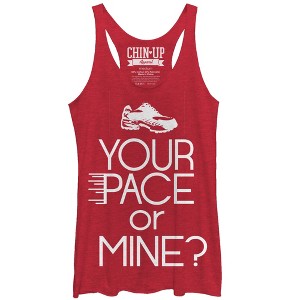 Women's CHIN UP Shoe Your Pace or Mine Racerback Tank Top - 1 of 3