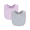 Hudson Baby Girls Drooler Bib with Waterproof Lining, Pink Mint, One Size - 3 of 4