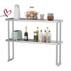 Heavy Duty Stainless Steel Table with Shelves Commercial Kitchen Prep Table with 2 Tier Overshelf - 2 of 4