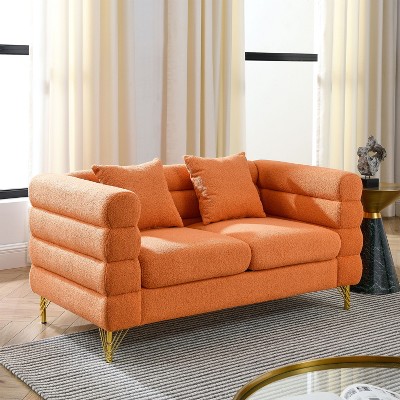 NicBex Couches for Living Room 60" Modern Oversized 2-Seater Sofa Couch Comfort Fabric Upholstered Sofa With 2 Pillows for Bedroom