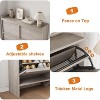 Shoe Cabinet with 4 Flip Drawers, Wooden Shoe Organizer with Adjustable Shelf - 4 of 4