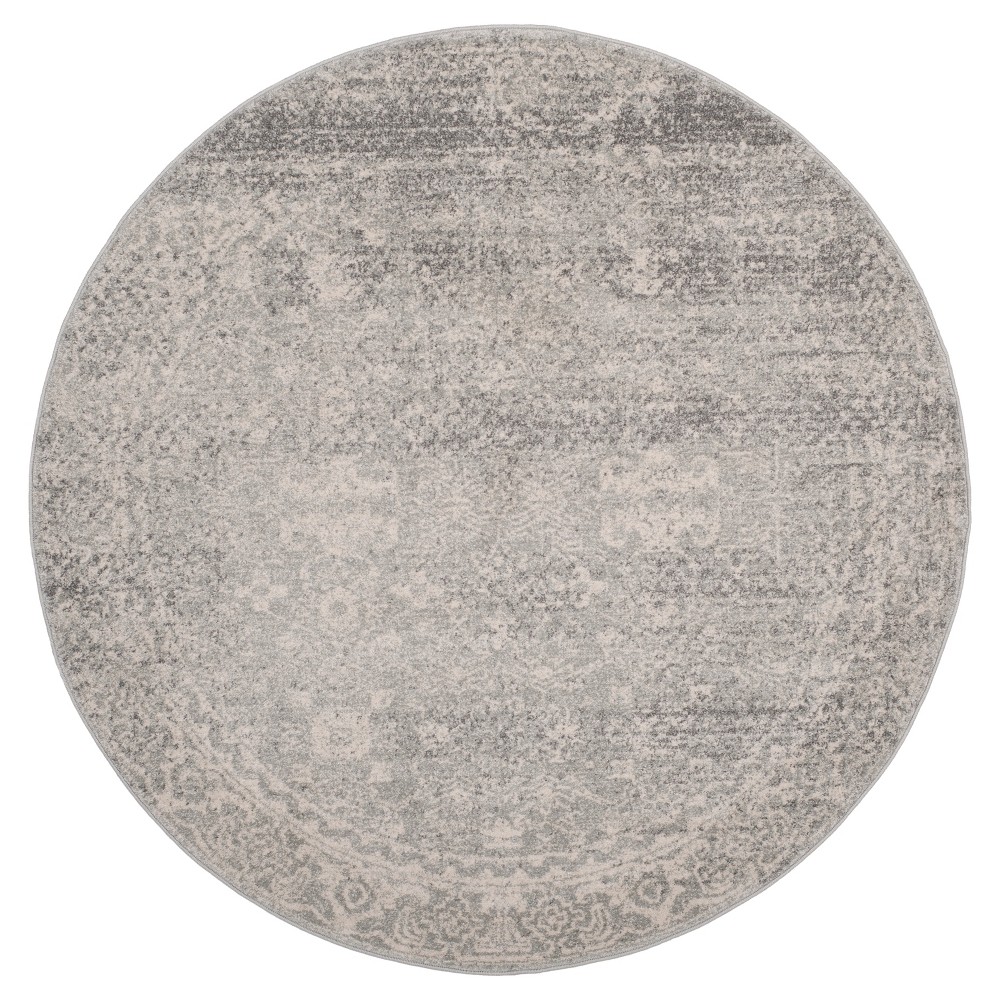 Evoke Rug - Silver/Ivory - (5'1inx5'1in Round) - Safavieh