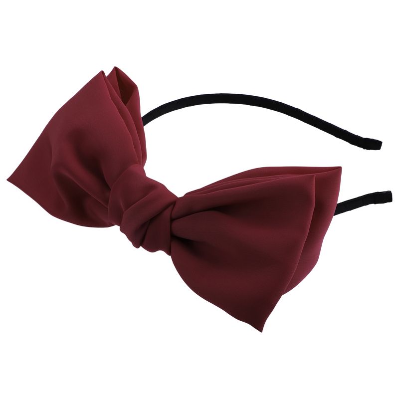 Unique Bargains Women's Fashion Satin Bow Knot Headband 0.31 Inch Wide 1 Pc, 1 of 7