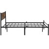 Sapphtopaz Metal Platform Bed Frame with Wood Panel Decor Headboard, Durable Black Design for Bedrooms, Adults & Teens - 2 of 4