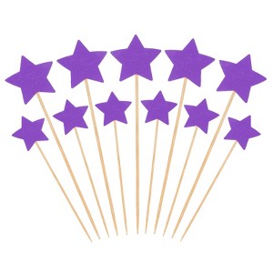Unique Bargains Non-Edible Star Paper Bamboo Picks Birthday Cake Decorations Toppers 50 Pcs - 1 of 4