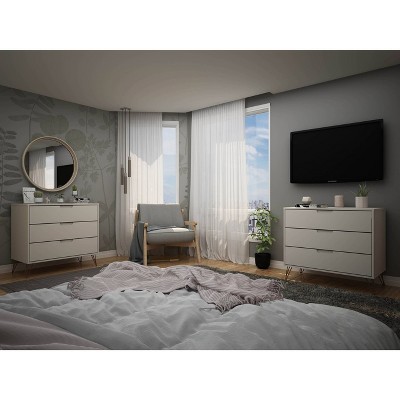 Set of 2 Rockefeller 3 Drawer Dresser - Manhattan Comfort