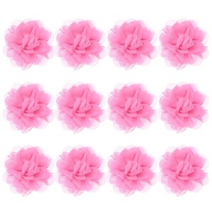 Unique Bargains Mesh Fabric Full Chiffon Flowers for DIY 12 Pcs - 1 of 4