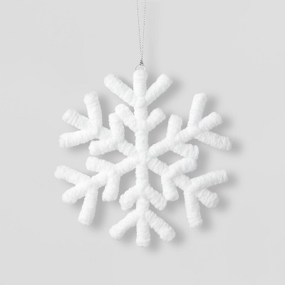 Yarn-Wrapped Snowflake Christmas Tree Ornament White - Wondershop™