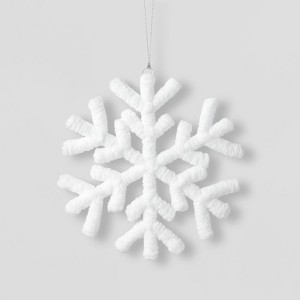 Yarn-Wrapped Snowflake Christmas Tree Ornament White - Wondershop™ - 1 of 3