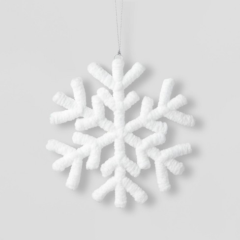 Yarn-Wrapped Snowflake Christmas Tree Ornament White - Wondershop™ - image 1 of 3