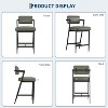 Minimalist Bar Stool Set with Arms - 18.1" Wide Seat, 400lb Capacity, Waterproof PU Leather, H-Base Frame for Home & Commercial Use - 3 of 4