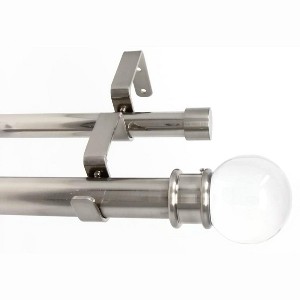 Urbanest Crystal Ball Manhattan 1-inch 3-4 inch Double Drapery Curtain Window Rod Set - 1 of 4