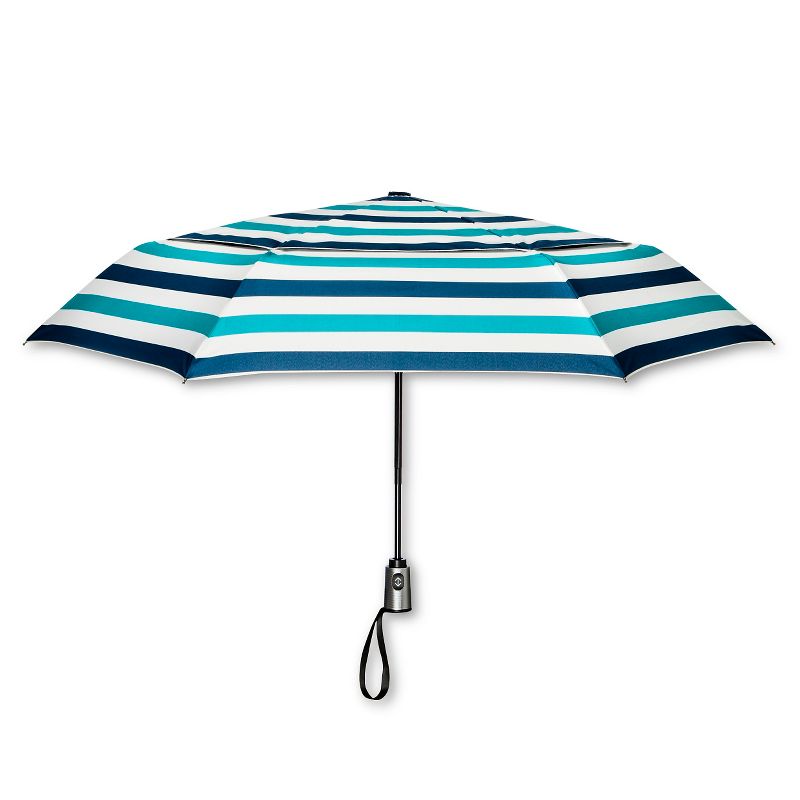 ShedRain Auto Open/Close Air Vent Compact Umbrella  - Blue Stripe, 1 of 2
