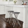 Trademark Home Heavy-Duty 24-Inch Folding Stools with Padded Seats, Gray, Set of 2 - 2 of 4