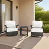 YARDSIGHT 3-Piece Outdoor Patio Swivel Chair Set with 2 Armchairs & Side Table, Weather-Resistant Furniture for Balcony, Porch, Deck - 3 of 4