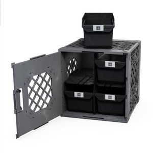 UbeCube Grabinet Kit 2"x2" Crate Black/Gray Bin: Stackable Decorative Boxes, Industrial Style, 13.5" Square - 1 of 4
