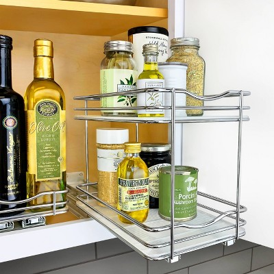 Lynk Professional Slide Out Double Spice Rack Upper Cabinet Organizer 6" Wide: Chrome-Plated Kitchen Storage Solution — фото 6