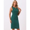 INSPIRE CHIC Women's V Neck Office Sleeveless Bodycon Midi Pencil Dress - 2 of 4