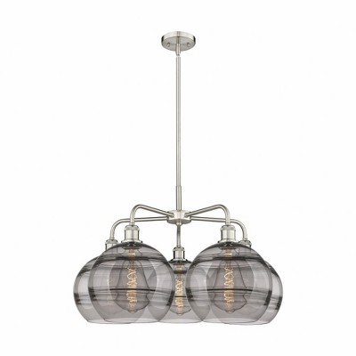 Rochester - 5 Light Stem Hung Chandelier In Industrial Style-17.13 Inches Tall and 28 Inches Wide