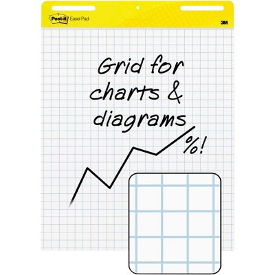 White Grid Self-Stick Easel Pad, 25 x 30 Inches, 4 Pack