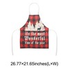 Unique Bargains Christmas Aprons Linen Red Black Beige 21.65"x26.77" 1 Pcs - 3 of 4
