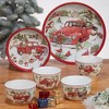 Set of 4 Red Truck Snowman Dining Soup Bowls - Certified International - image 3 of 3