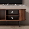 Sapphtopaz Modern TV Stand for TVs Entryway Table with Round Corner Storage Cabinet with Vertical Stripe for Living Room - 4 of 4