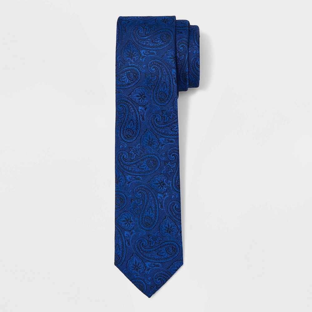 Photos - Belt Men's Paisley Tonal Print Neck Tie - Goodfellow & Co™ Blue One Size Fits M