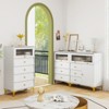 Tangkula 37.5" Tall Dresser Chest of Drawers w/ Flip-up Fluted Glass Door 2 Cabinets - 3 of 4