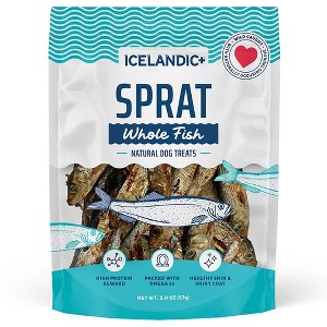 Icelandic+ Whole Fish Sprat - 2oz Bag, Wild-Caught, Air-Dried Crunchy Dog Treats - 1 of 4