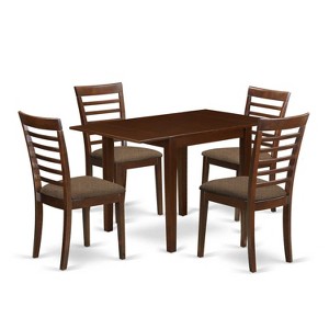 5-Piece Mahogany Finish Solid Wood Top - Dining Room Set - Seats 4 - 1 of 4