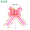 Unique Bargains Plastic Gold Edge Satin Decorations Gift Wrap Bows Pull Bows 10 Pcs - 3 of 4