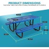 Itopfox 6 ft. Outdoor Steel Picnic Table with Umbrella Hole, Heavy-Duty Weatherproof Dining Table for Patio, Backyard, Rust-Resistant Blue Finish - 2 of 4