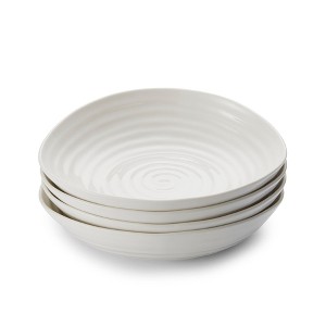 Portmeirion Sophie Conran 9 Inch Fine Porcelain Pasta Bowls Set of 4 – White Serving Dishes, Dinnerware, Microwave, Oven, Freezer & Dishwasher Safe - 1 of 4