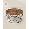 VASAGLE Round Coffee Table for Living Room Cage Cocktail Table with Steel Frame 31.5 Inches Dia., Industrial Style Rustic Brown and Black - 4 of 4