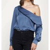 Women's One Shoulder Satin Bodysuit - Strut & Bolt - 3 of 4
