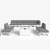LayinSun 9-Piece Large Outdoor Modular L-Shaped Sectional Set with Propane Fire Pit Table - 2 of 4