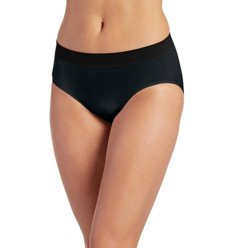 Jockey Women's Air Seamfree Hi Cut Underwear, Black, 8