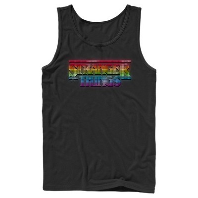 Men's Stranger Things Sparkling Rainbow Logo Tank Top : Target