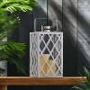 Christopher Knight Home 18"x9.5" Stainless Steel Ashuelot Lantern: Modern Tempered Glass, Patio Decor - 2 of 4