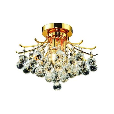 Regal Gold 3-Light LED Flush Mount with Clear Royal Cut Crystals
