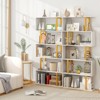 Tangkula 2 PCS 5-Tier Geometric Bookcase 62-Inch S-Shaped Bookshelf w/ Metal Frame Gold - 2 of 4