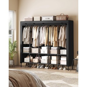 SONGMICS Wardrobe Closet, 83.5 Inch Large Capacity Portable Closet, Clothing Rack, 25 mm Dia,Thick Steel Tubes, Clothes Organizer, Ink Black - 1 of 4