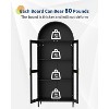 Arched Cabinet with Glass Doors and Adjustable Shelves, 73" Tall Modern Farmhouse Pantry Storage, Freestanding Bookshelf for Kitchen, Room, Black - 3 of 4