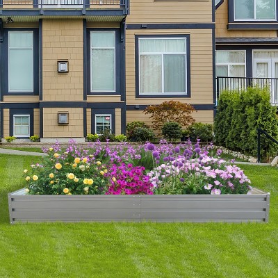 1pc Raised Garden Bed, Heavy-Duty Metal Planter Box with Oval Design, Outdoor Kit for Vegetables and Flowers - Coolbibila