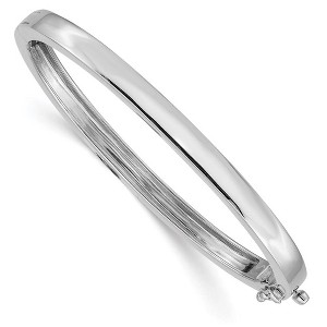 Black Bow Jewelry 5.3mm 14k White Gold Polished Solid Open Back Hinged Bangle Bracelet - 1 of 4
